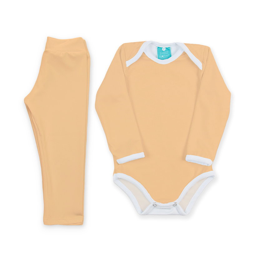 Conjunto térmico Body - Pijaminha Liso Laranja