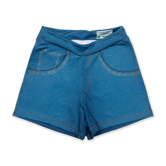 Shorts Fake Jeans Azul Escuro