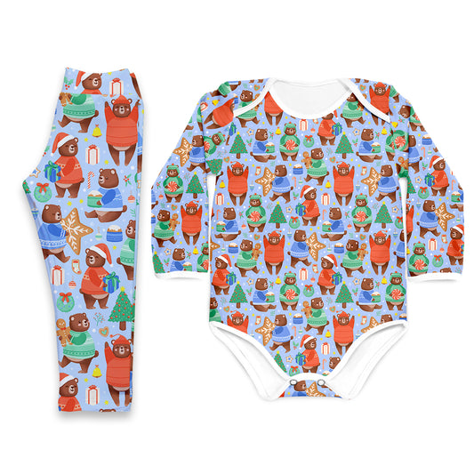 Conjunto térmico Body - Pijaminha Ursinhos Natalinos