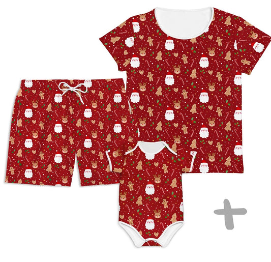 Combo Família Natal Vermelho - Bebê, Mamãe e Papai