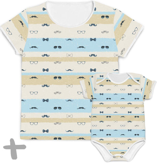 Tal Mãe Tal Baby Mustache Azul - Mini Boo Store